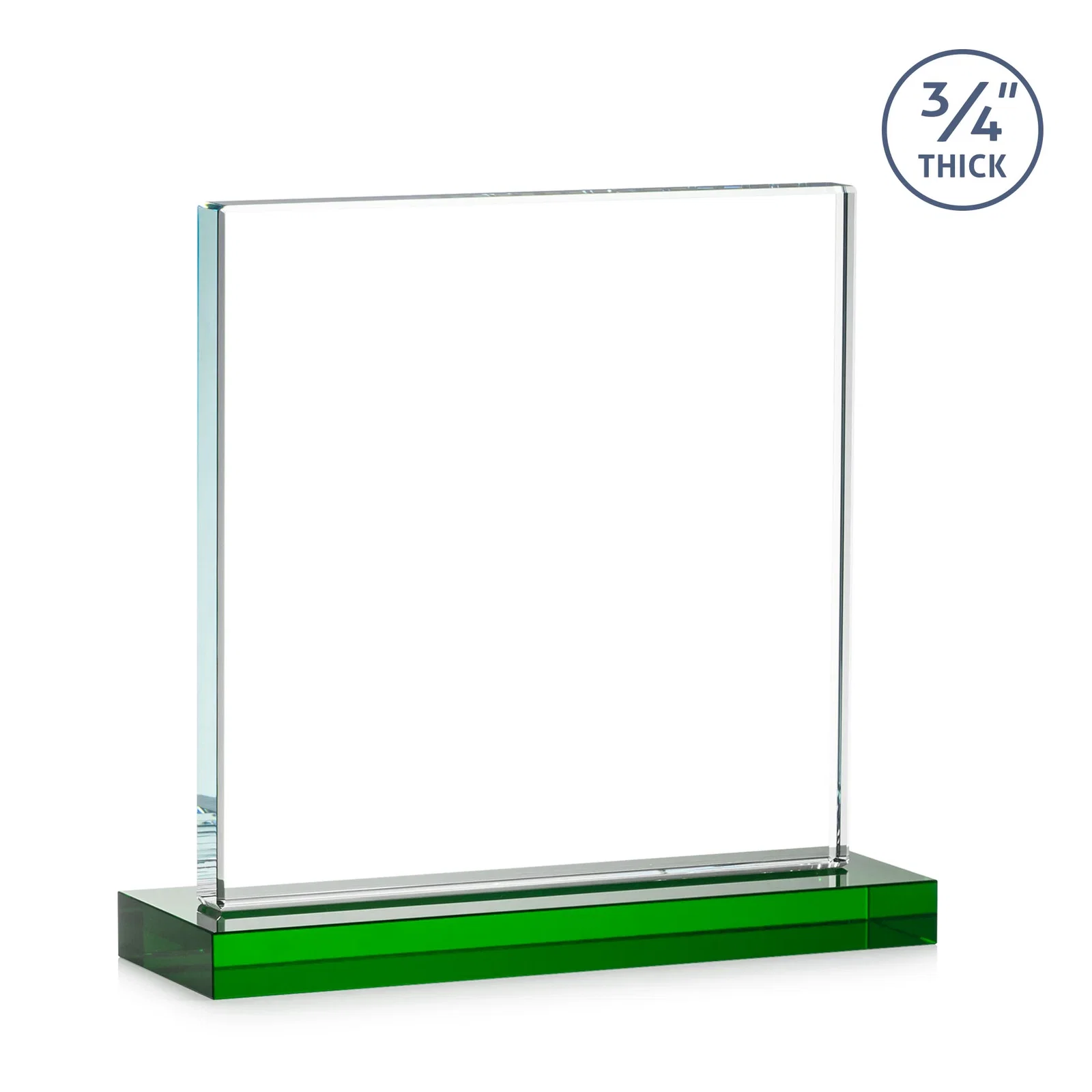 Promotional Jade Glass Square Award With Continuous Matching Base, with your logo for company anniversary events