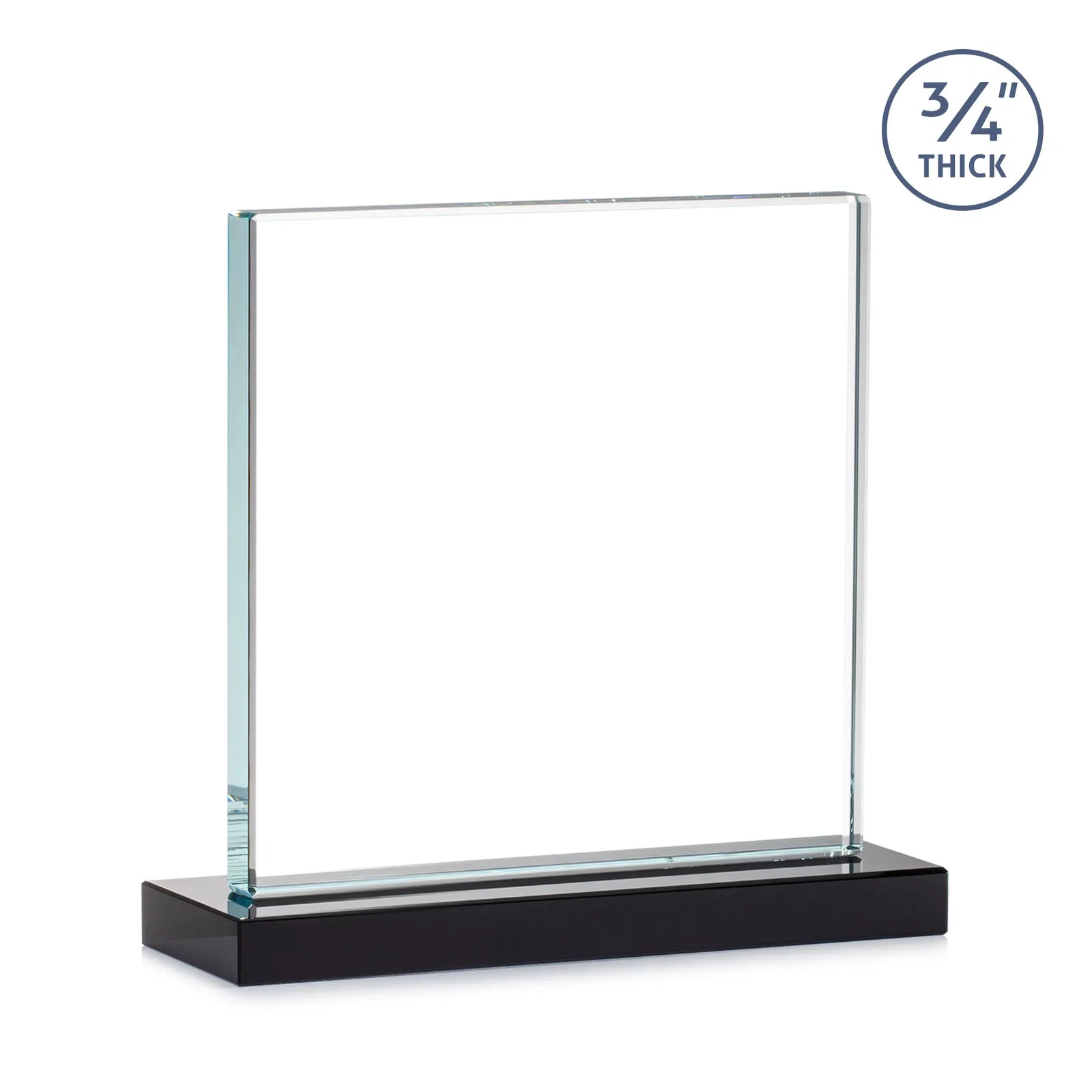 Branded Jade Glass Square Award With Continuous Matching Base, with your logo for sales achievement awards