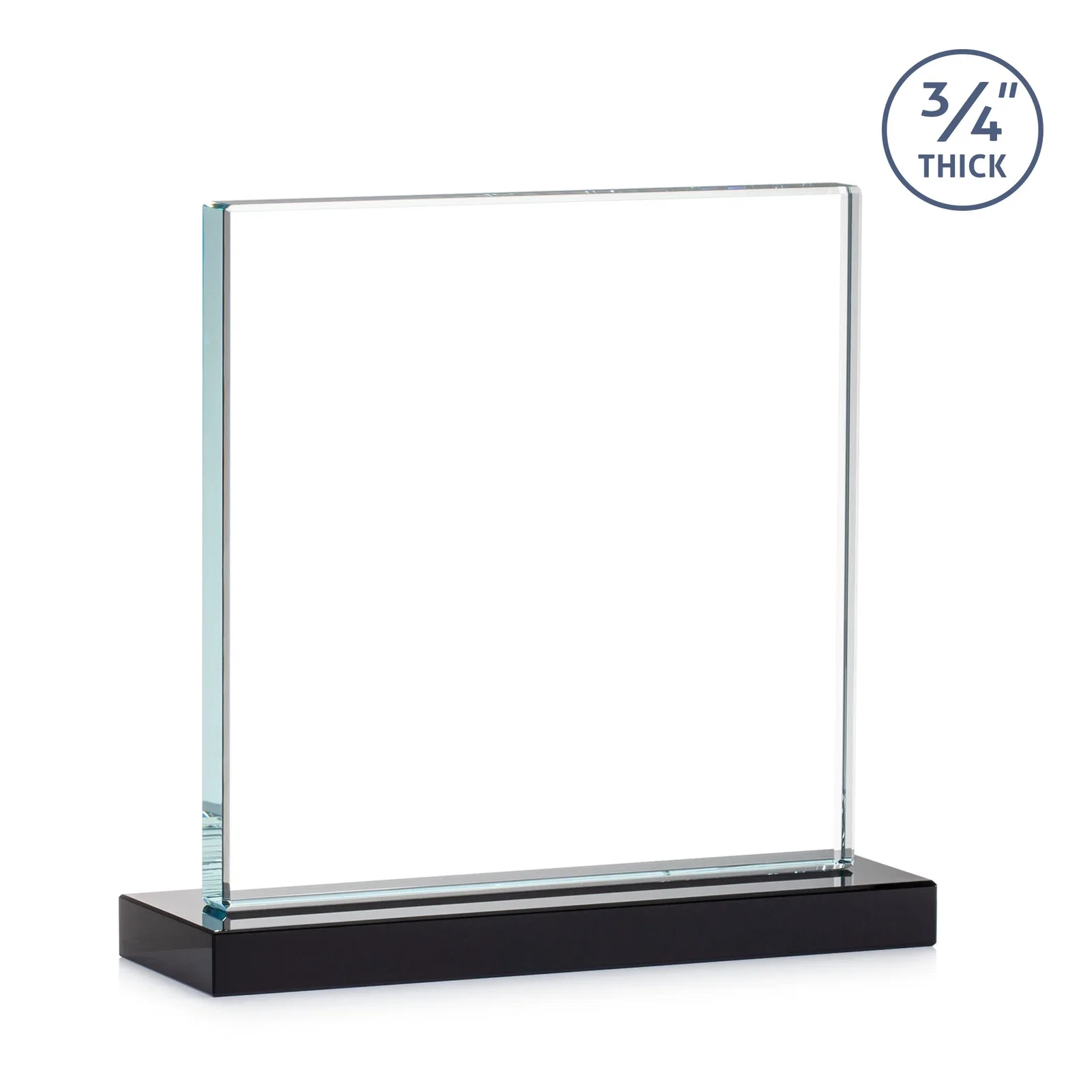Branded Jade Glass Square Award With Continuous Matching Base, with your logo for retirement presentations