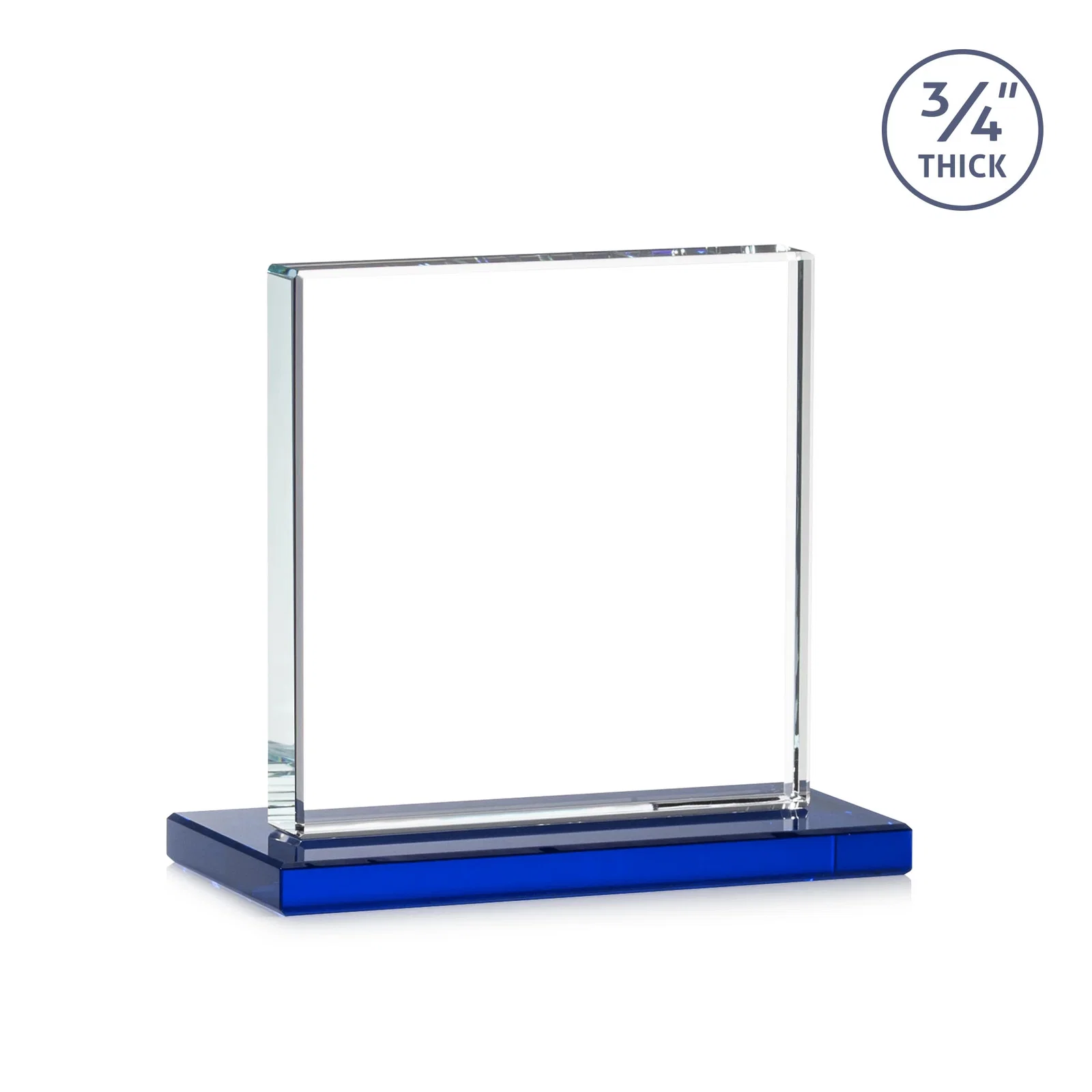Branded Jade Glass Square Award With Continuous Matching Base, with your logo for donor appreciation