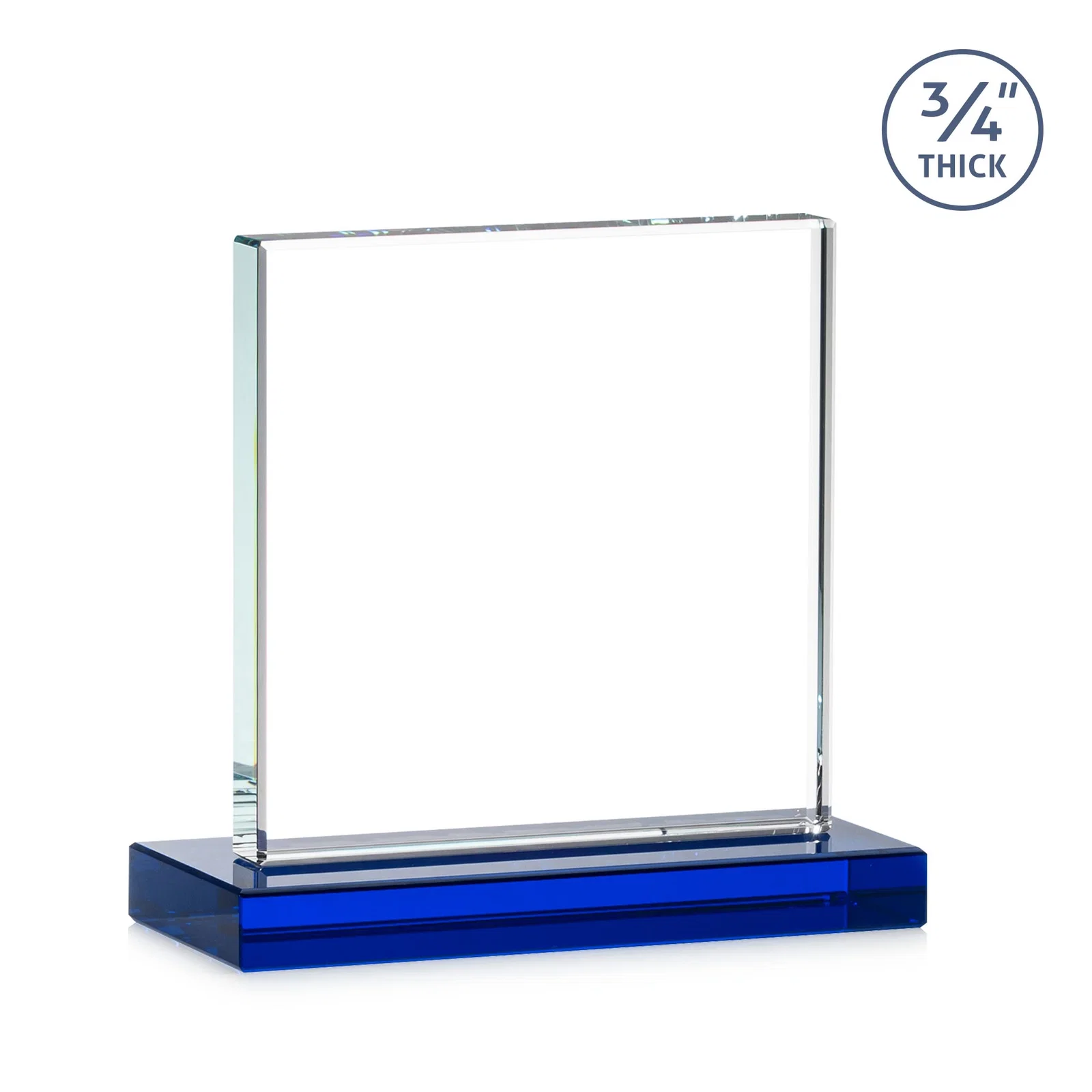 Branded Jade Glass Square Award With Continuous Matching Base, with your logo for graduation ceremonies