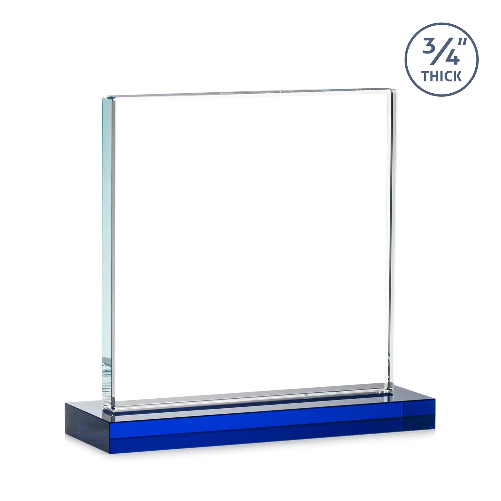 Branded Jade Glass Square Award With Continuous Matching Base, with your logo for safety achievement programs