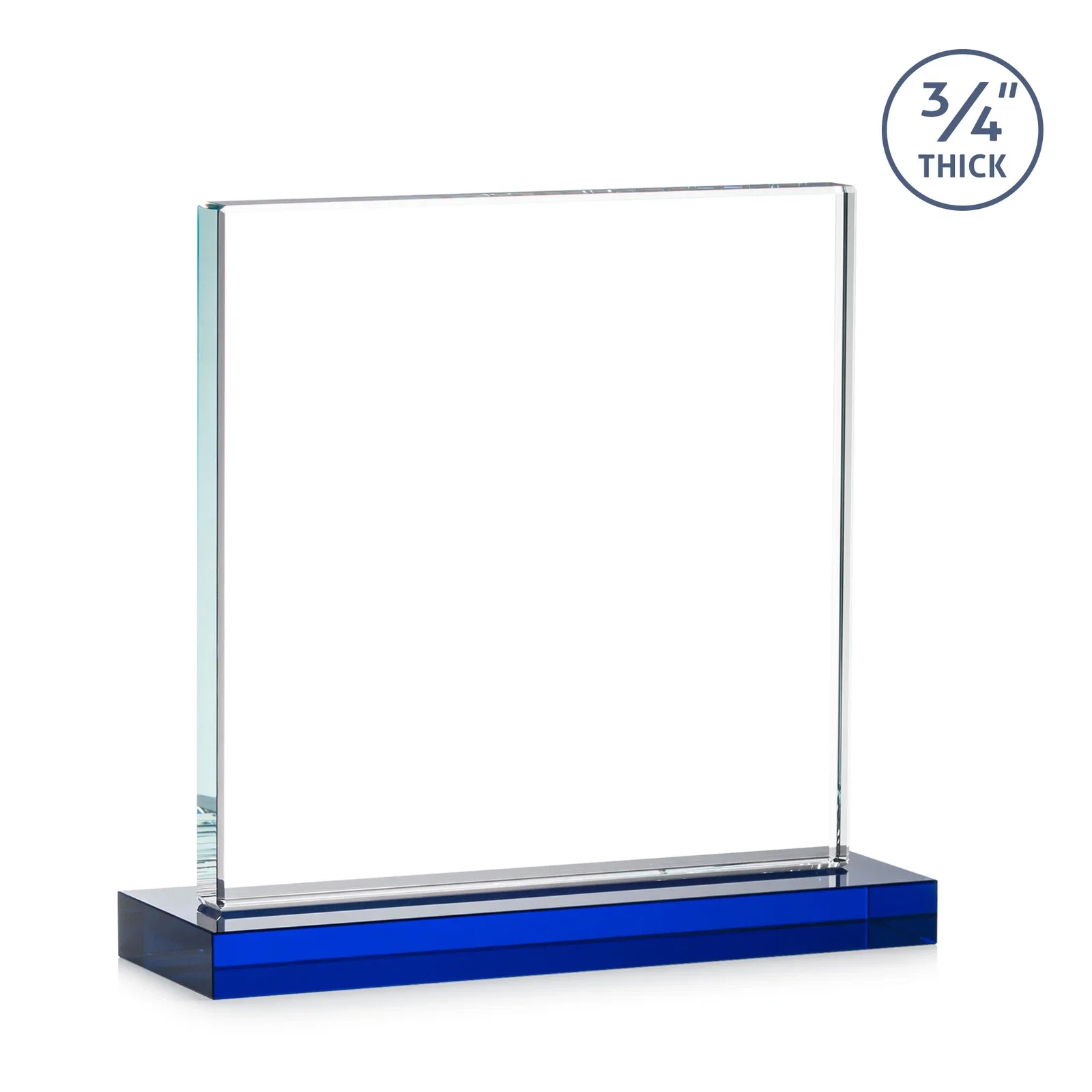Branded Jade Glass Square Award With Continuous Matching Base, with your logo for volunteer appreciation