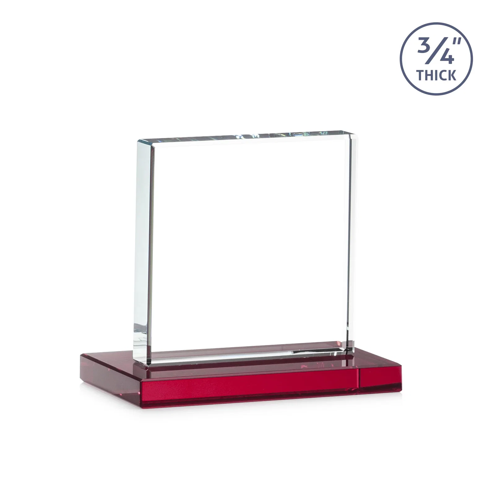 Branded Jade Glass Square Award With Continuous Matching Base, with your logo for dealer and partner awards