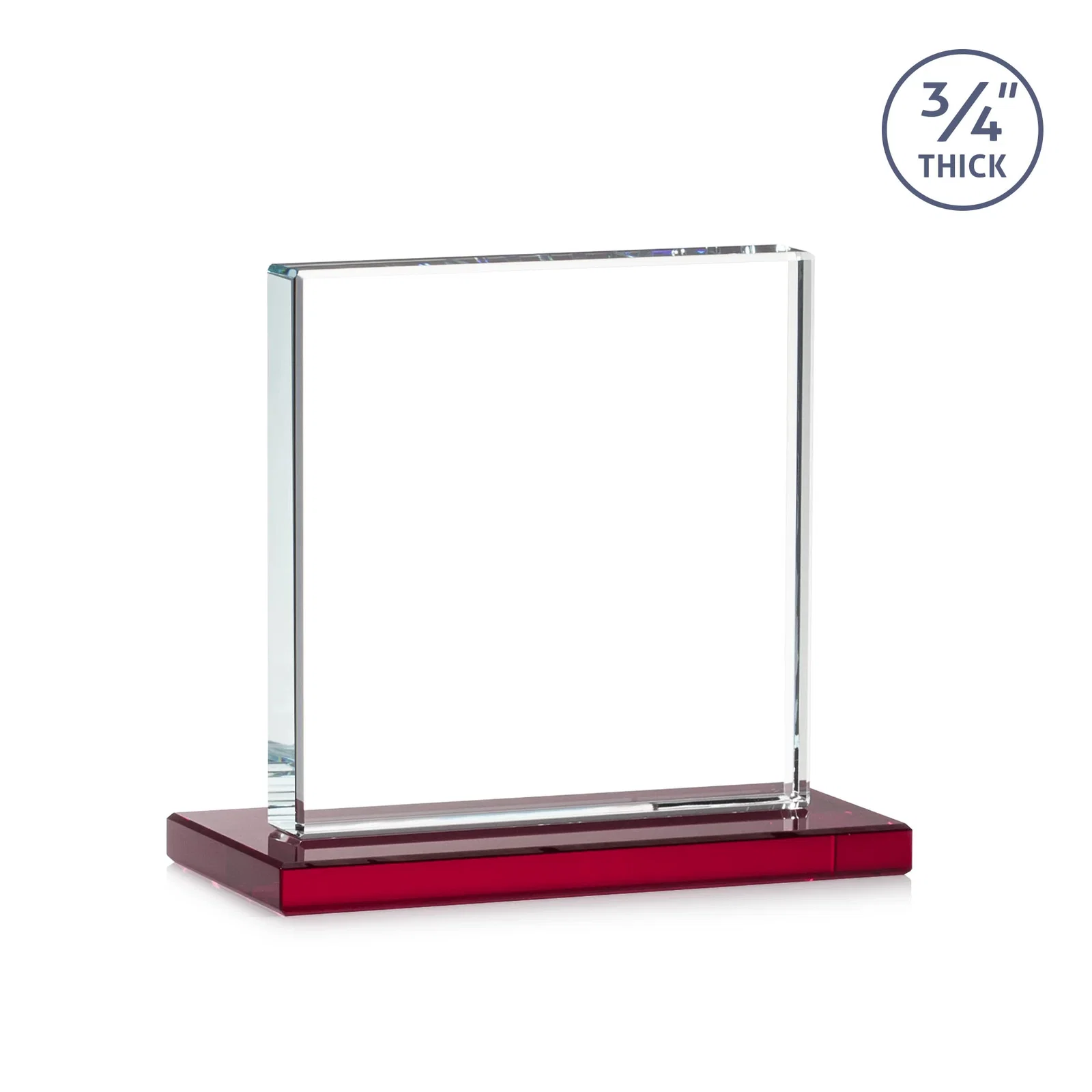 Branded Jade Glass Square Award With Continuous Matching Base, with your logo for company anniversary events