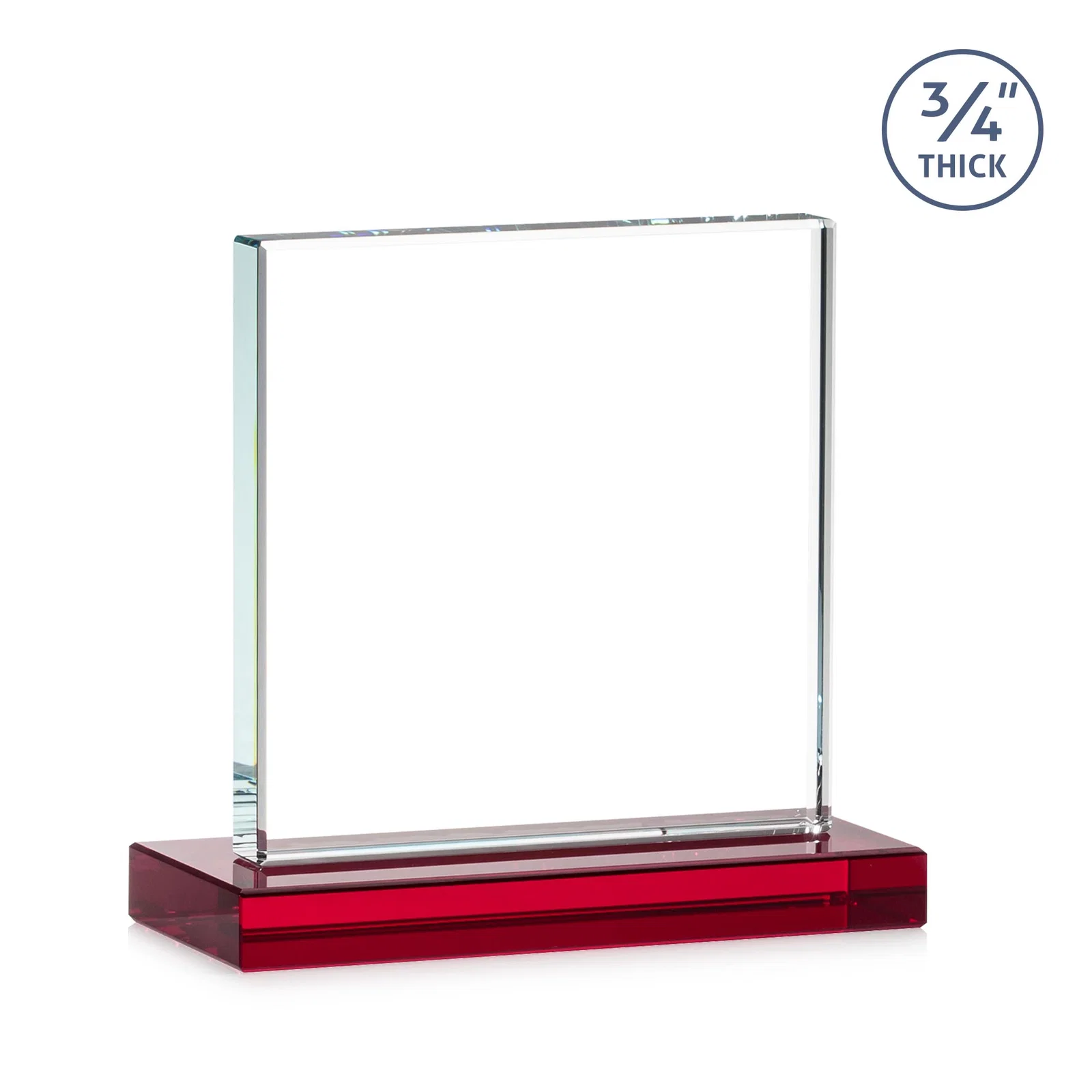 Custom printed Jade Glass Square Award With Continuous Matching Base, with your logo for employee recognition