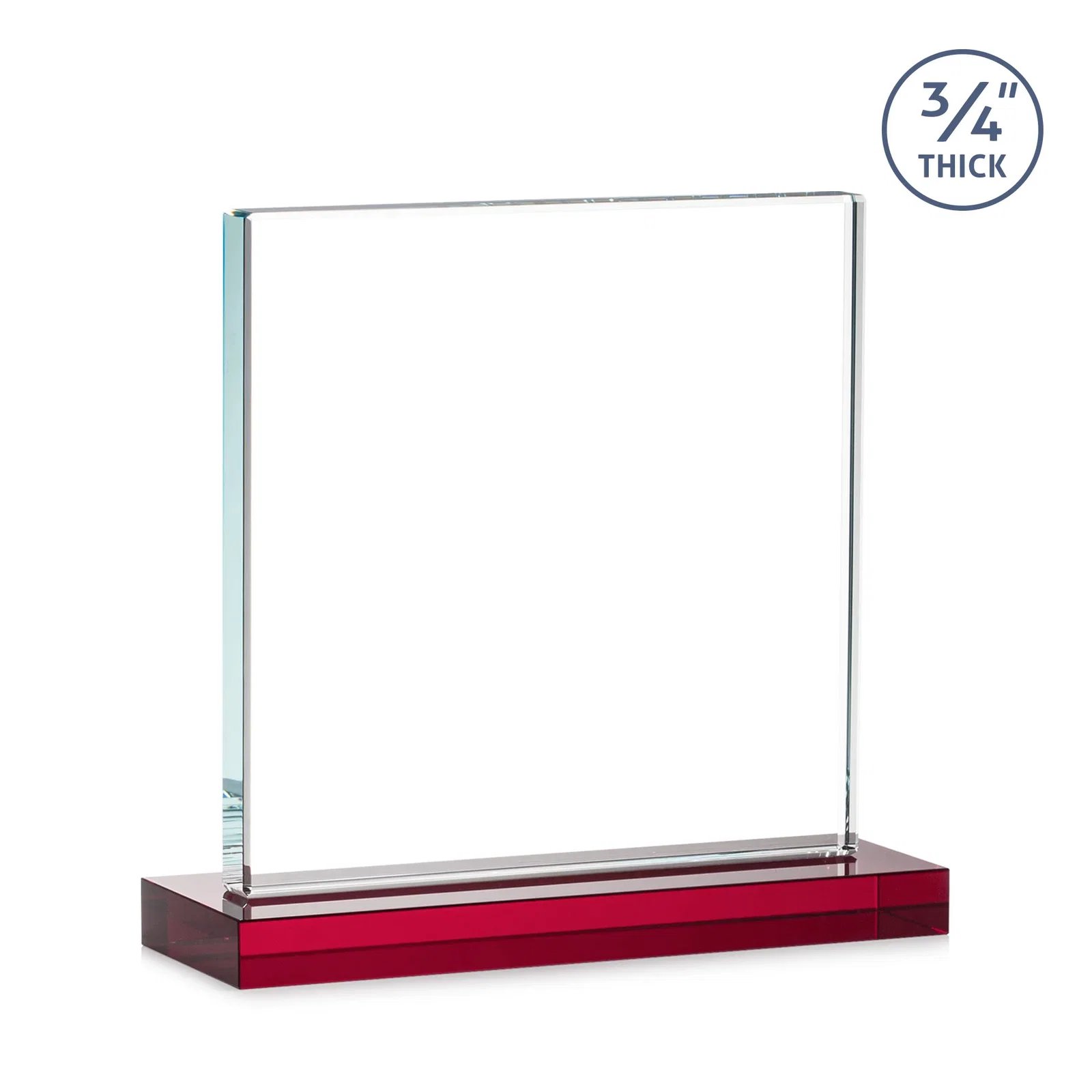Custom printed Jade Glass Square Award With Continuous Matching Base, with your logo for corporate award ceremonies