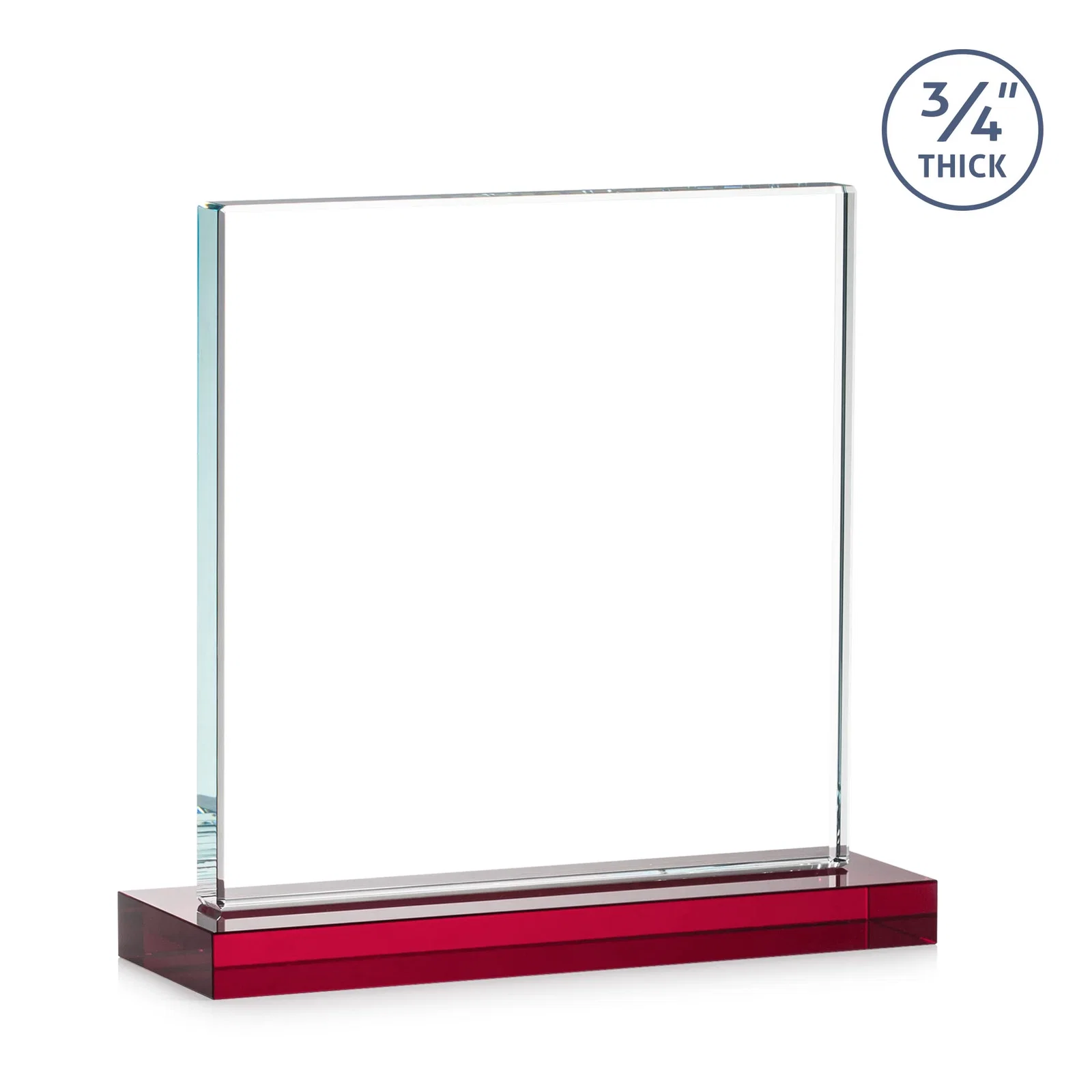 Custom printed Jade Glass Square Award With Continuous Matching Base, with your logo for service anniversary gifts