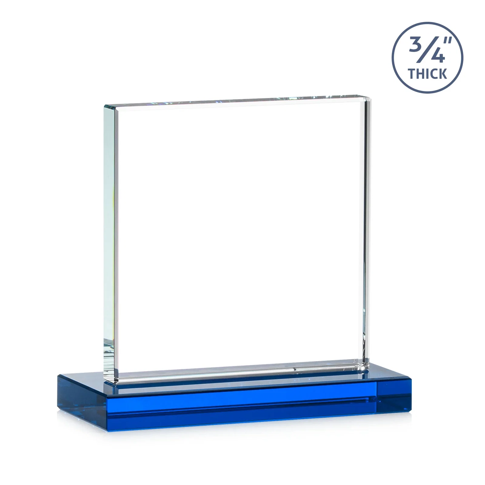Custom printed Jade Glass Square Award With Continuous Matching Base, with your logo for team milestone celebrations