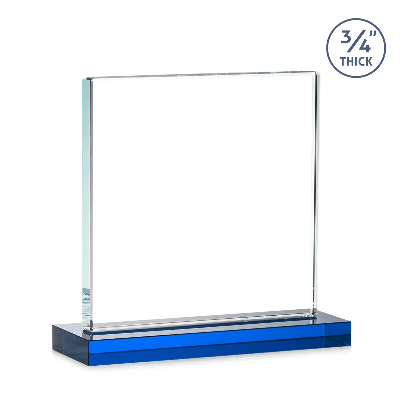 Custom printed Jade Glass Square Award With Continuous Matching Base, with your logo for donor appreciation