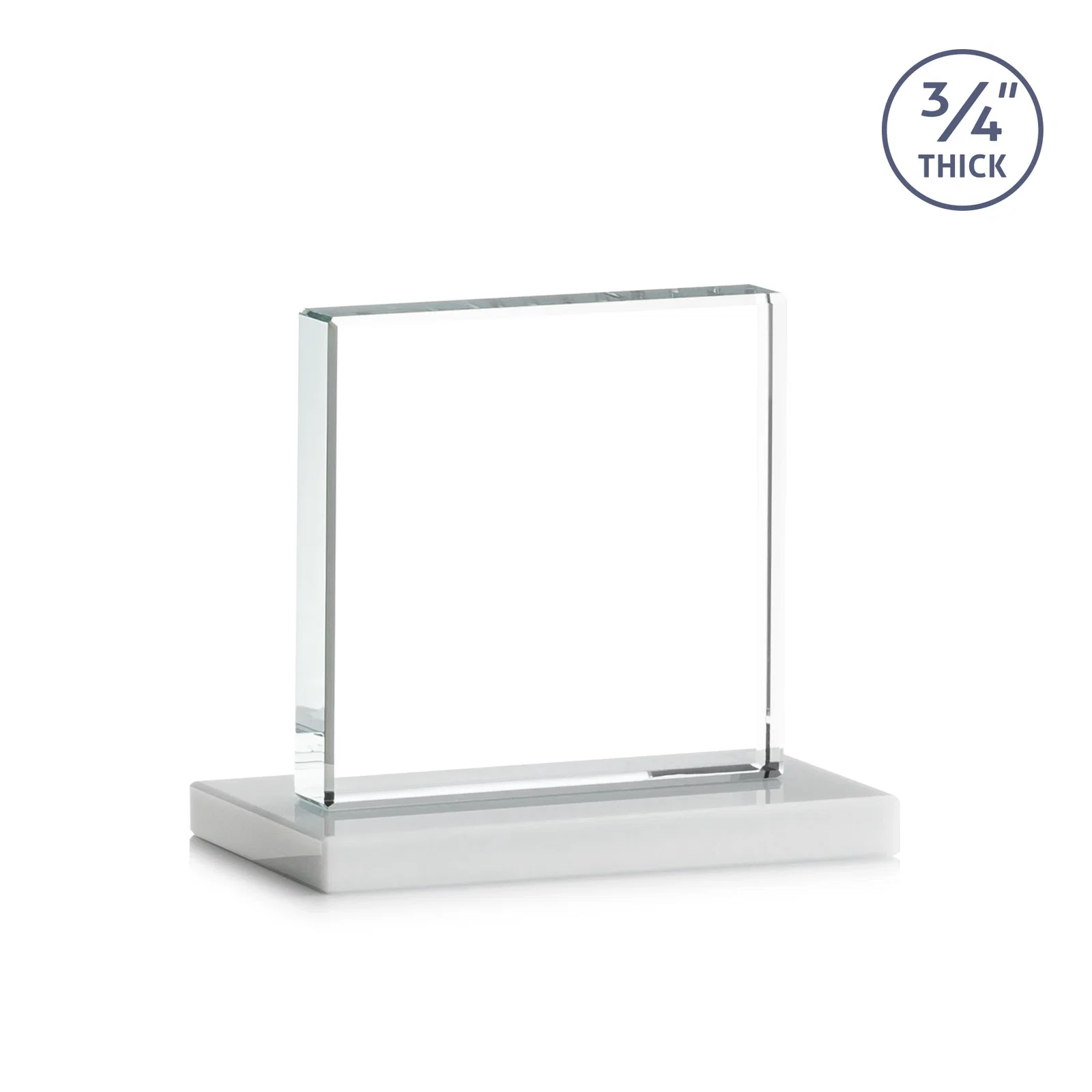 Custom printed Jade Glass Square Award With Continuous Matching Base, with your logo for safety achievement programs