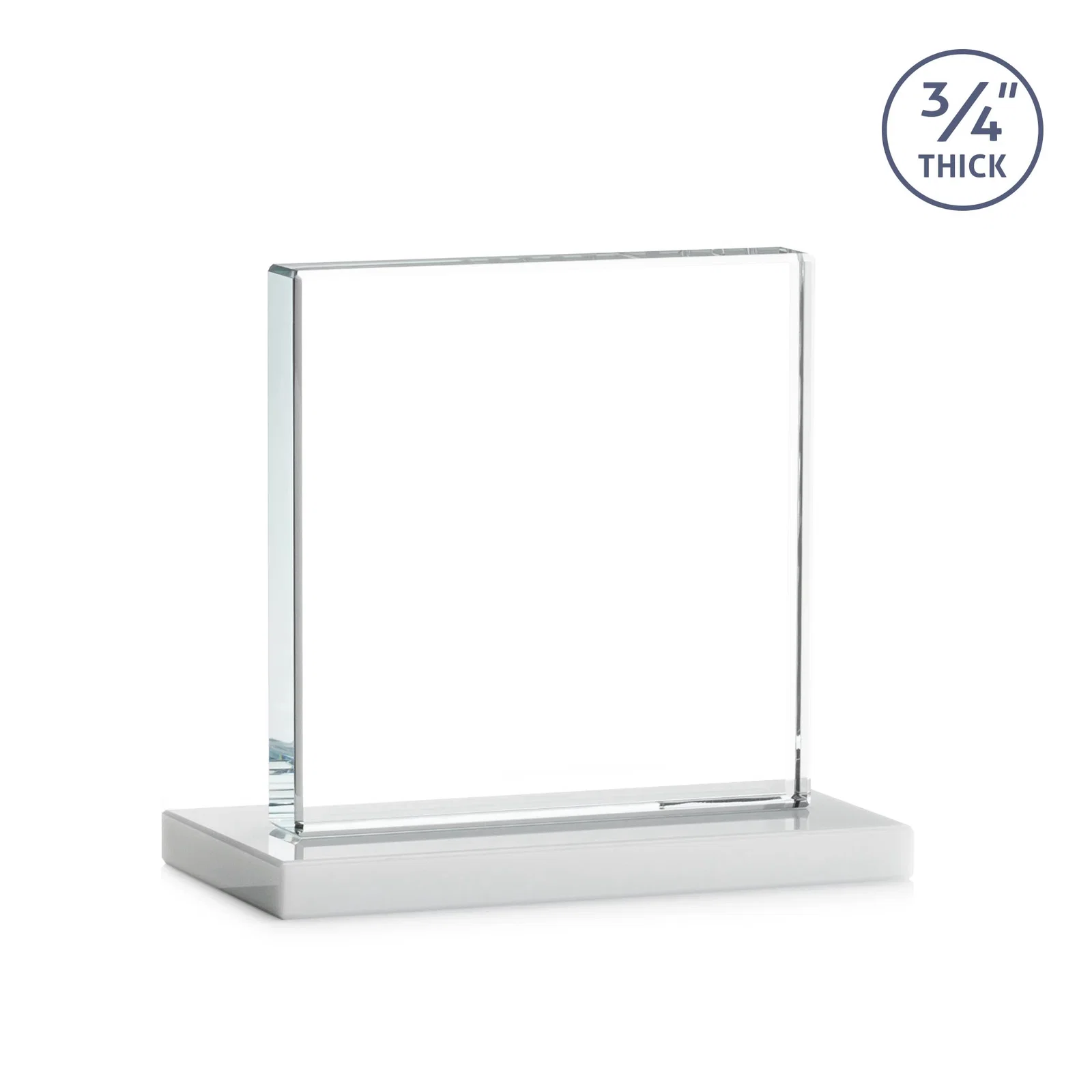 Custom printed Jade Glass Square Award With Continuous Matching Base, with your logo for volunteer appreciation