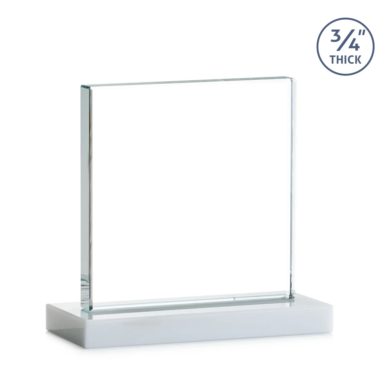 Custom printed Jade Glass Square Award With Continuous Matching Base, with your logo for dealer and partner awards