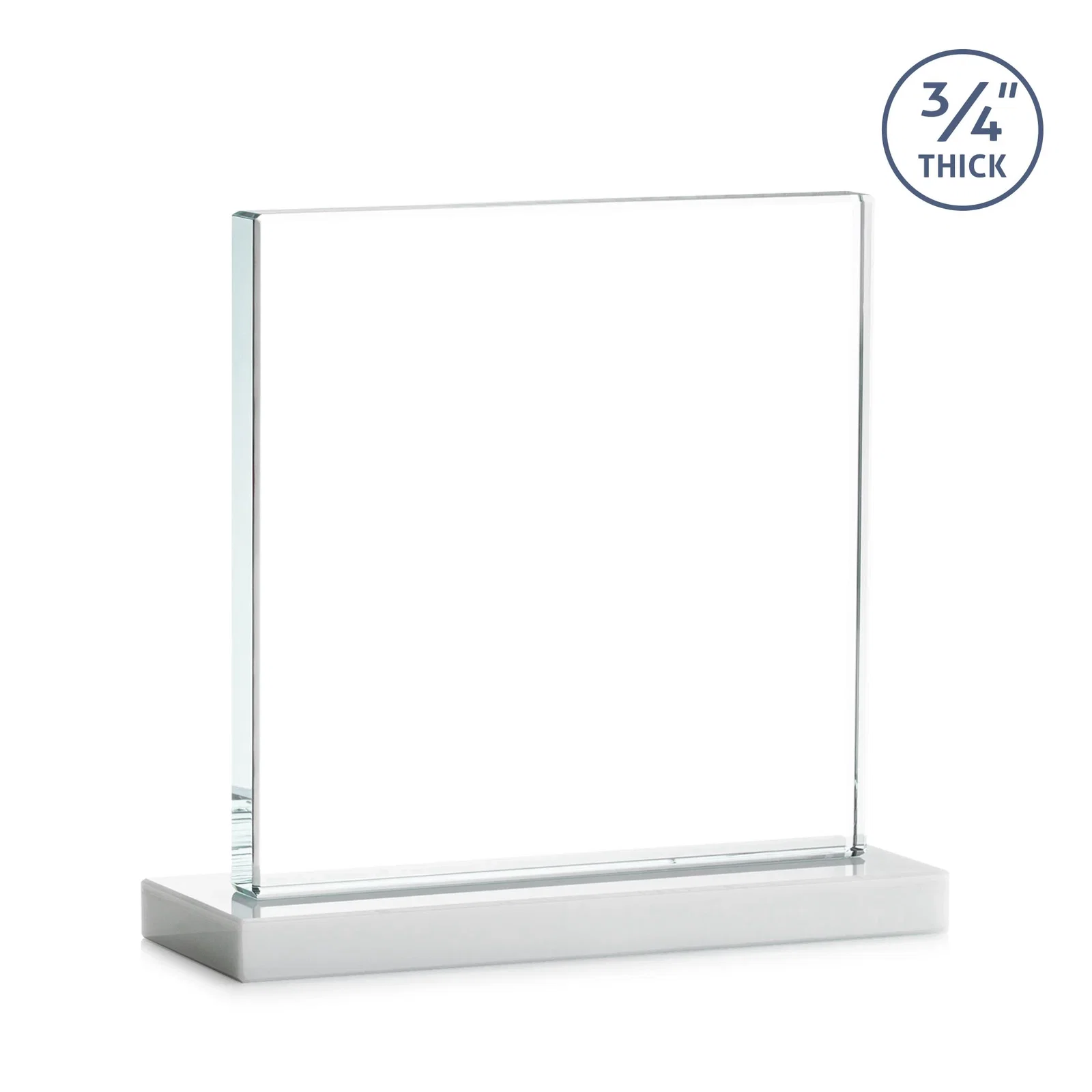 Custom printed Jade Glass Square Award With Continuous Matching Base, with your logo for company anniversary events