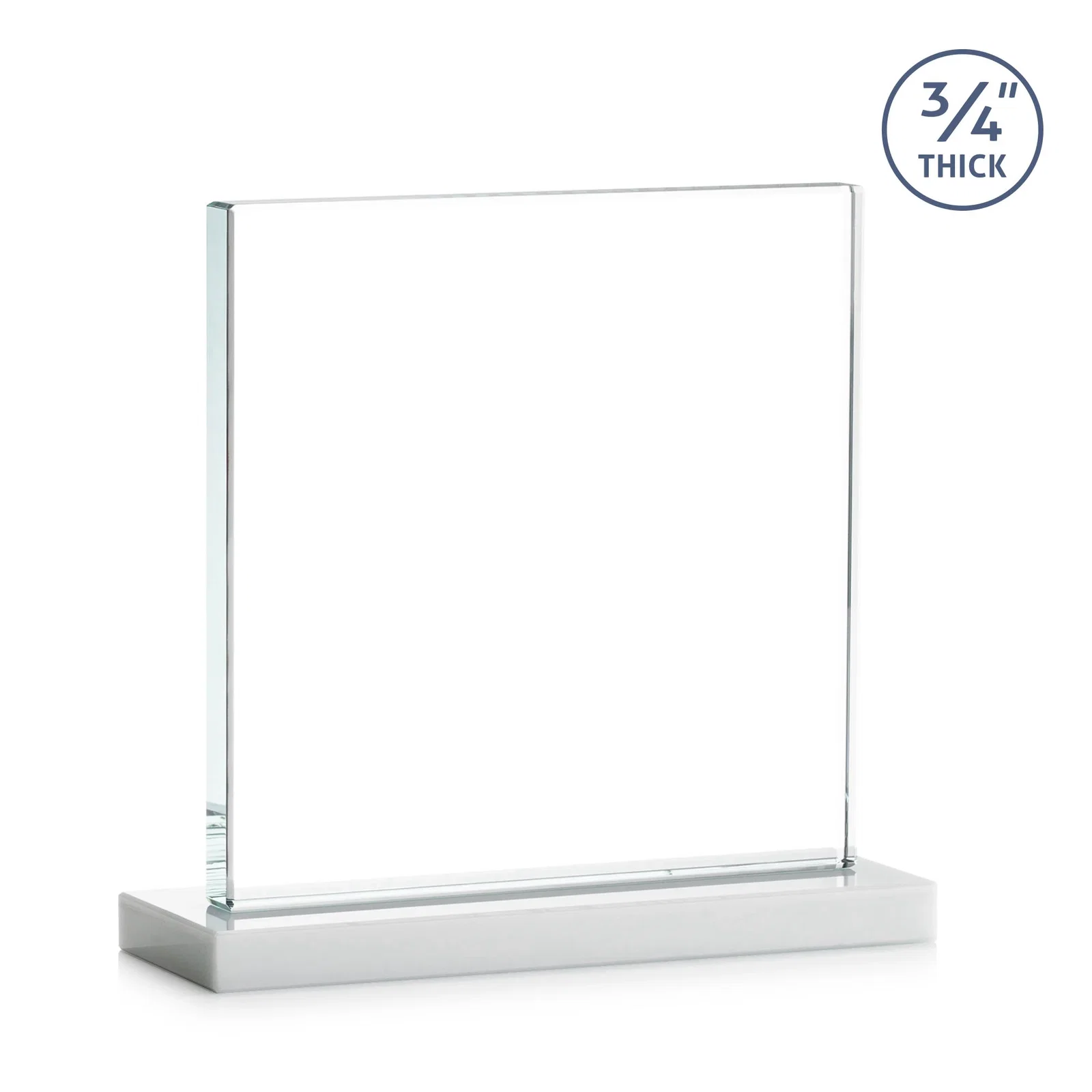 Customized Jade Glass Square Award With Continuous Matching Base, with your logo for employee recognition