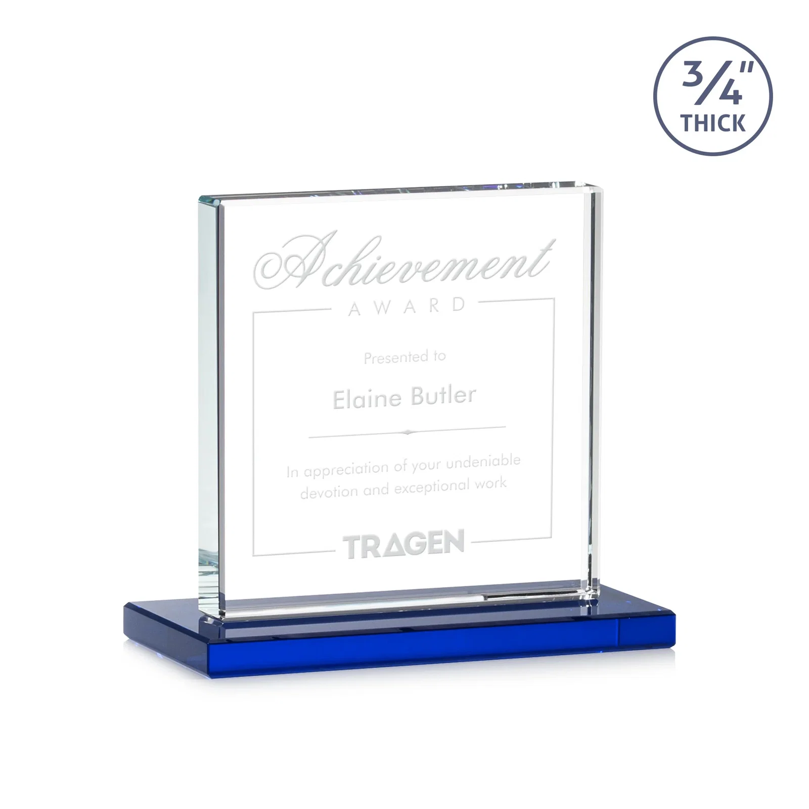 Promotional Jade Glass Square Award With Continuous Matching Base for graduation ceremonies