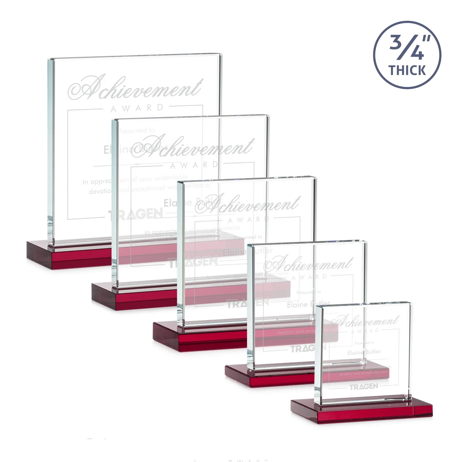 Promotional Jade Glass Square Award With Continuous Matching Base for company anniversary events