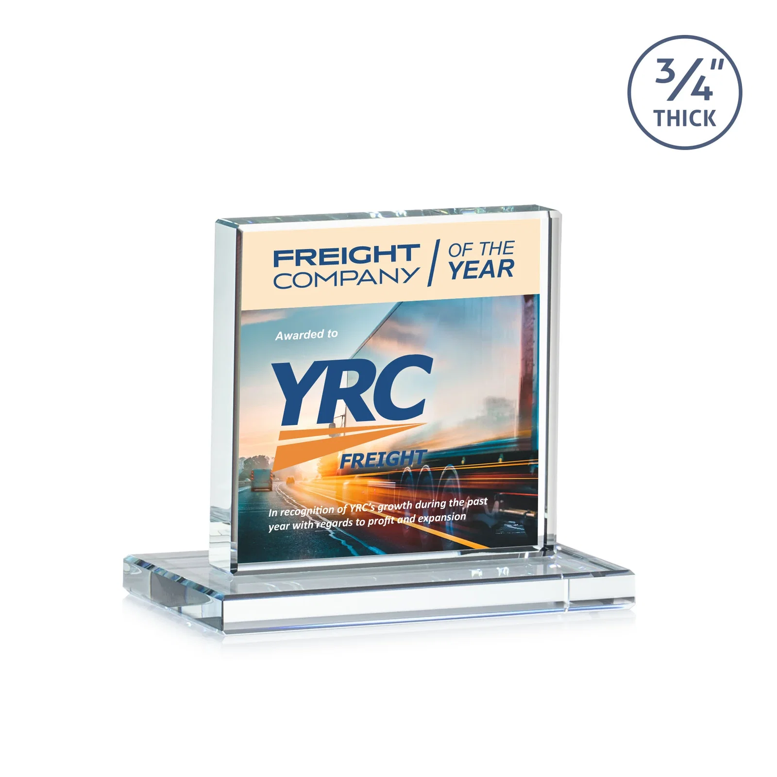 Custom printed Jade Glass Square Award With Continuous Matching Base for donor appreciation