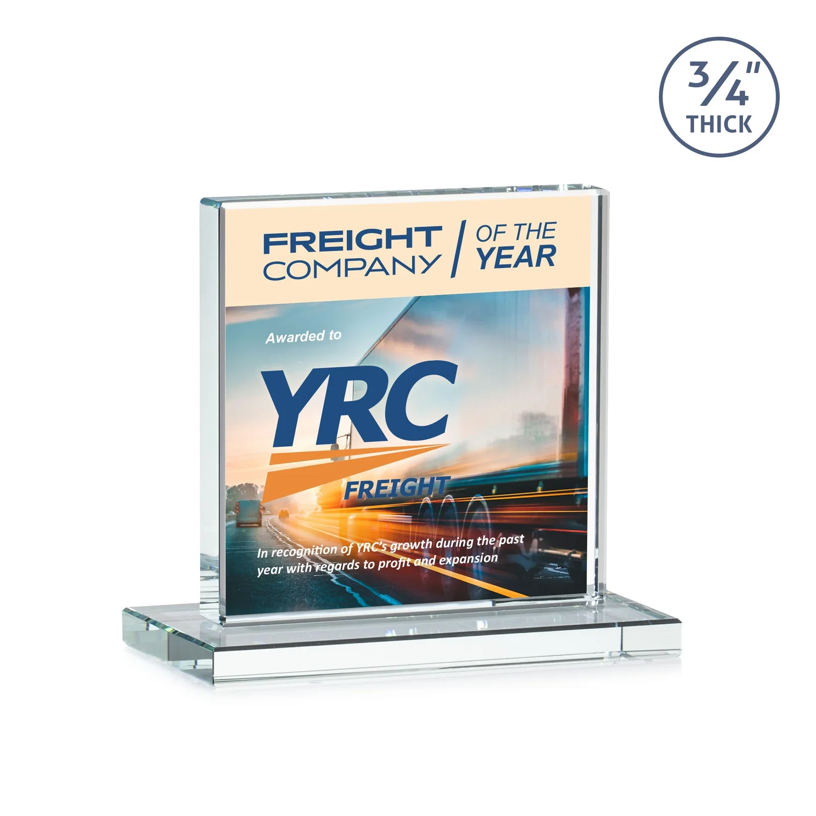 Custom printed Jade Glass Square Award With Continuous Matching Base for graduation ceremonies