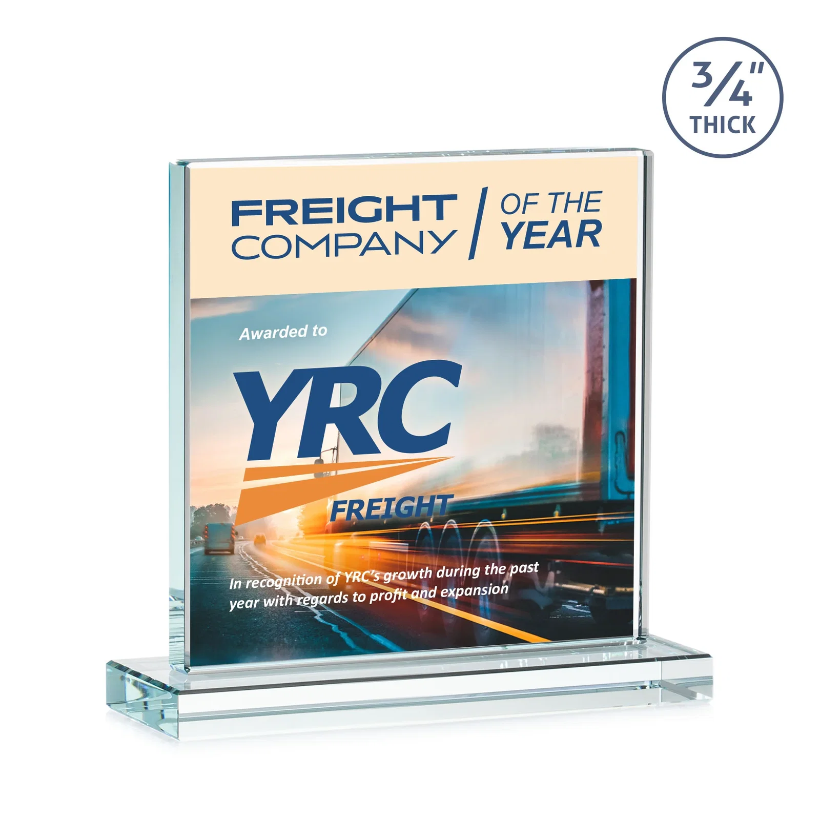 Custom printed Jade Glass Square Award With Continuous Matching Base for volunteer appreciation