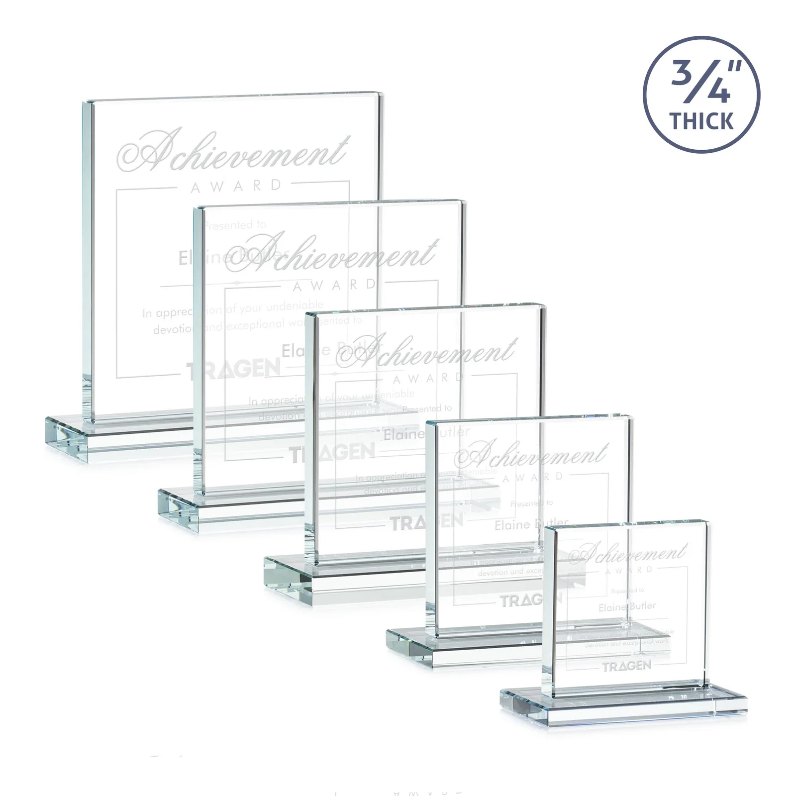 Custom Jade Glass Square Award With Continuous Matching Base for team milestone celebrations