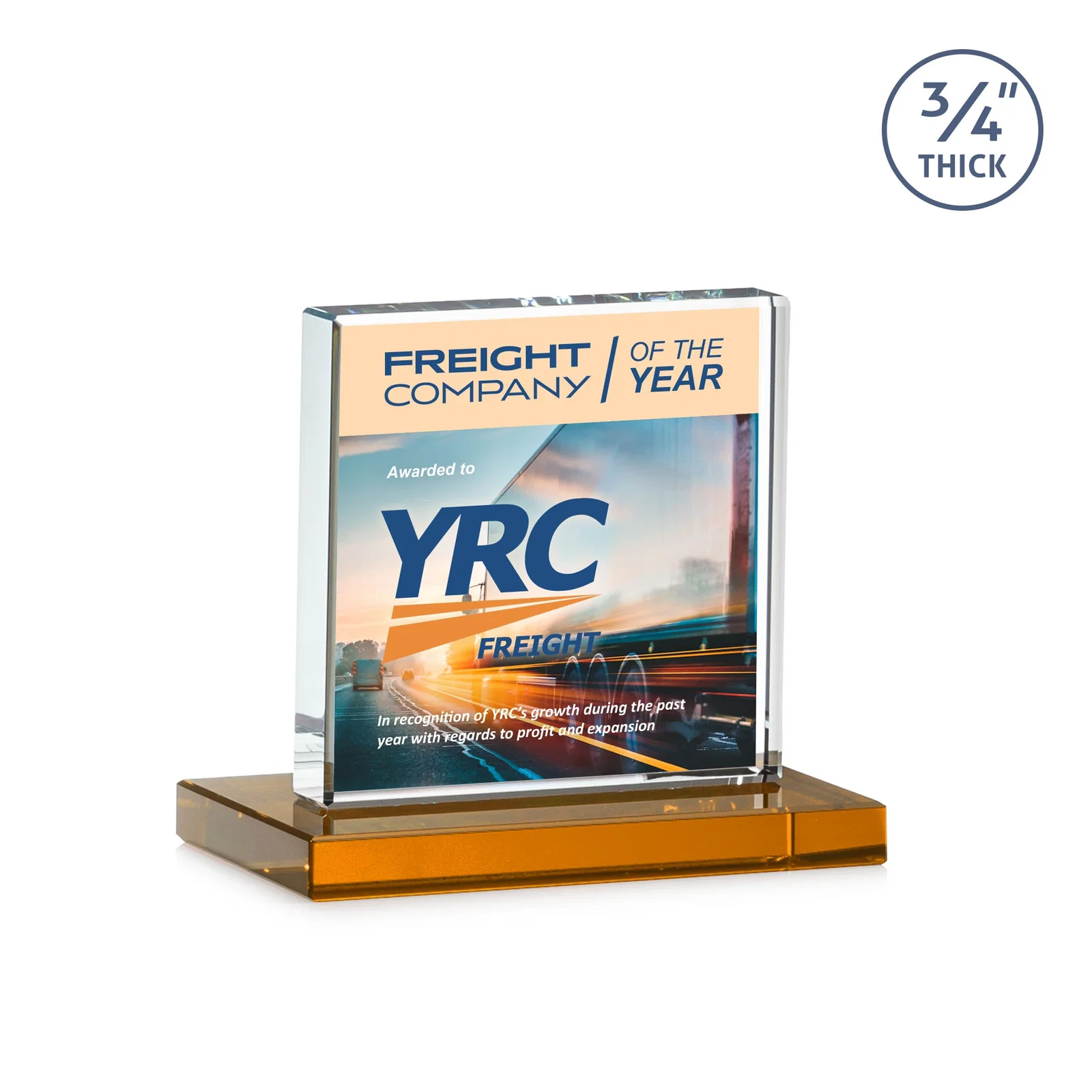 Customized Jade Glass Square Award With Continuous Matching Base for employee recognition