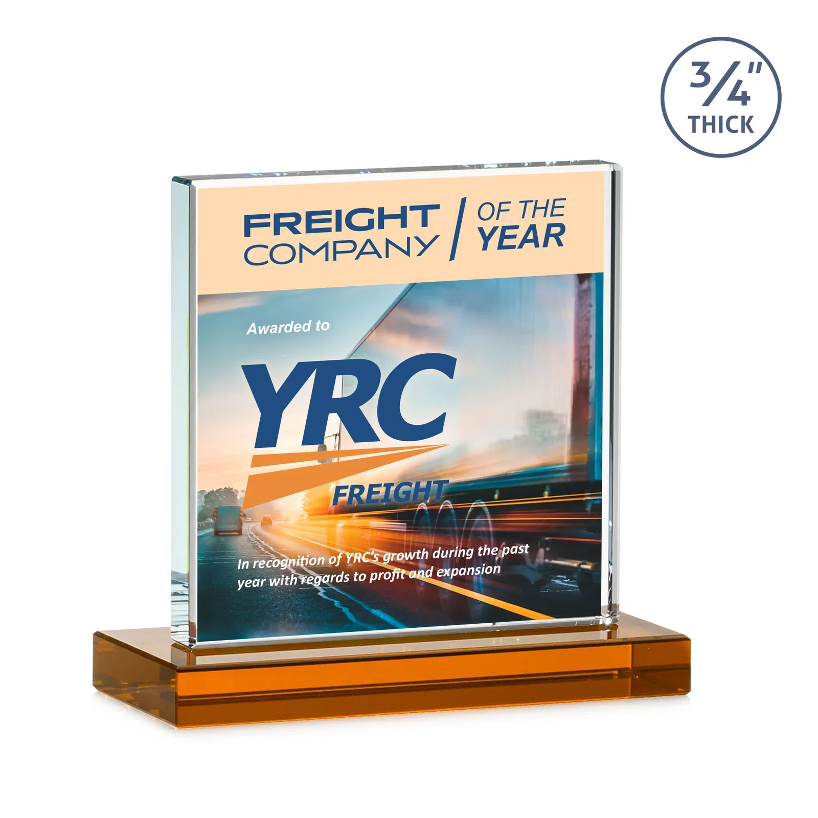 Customized Jade Glass Square Award With Continuous Matching Base for service anniversary gifts