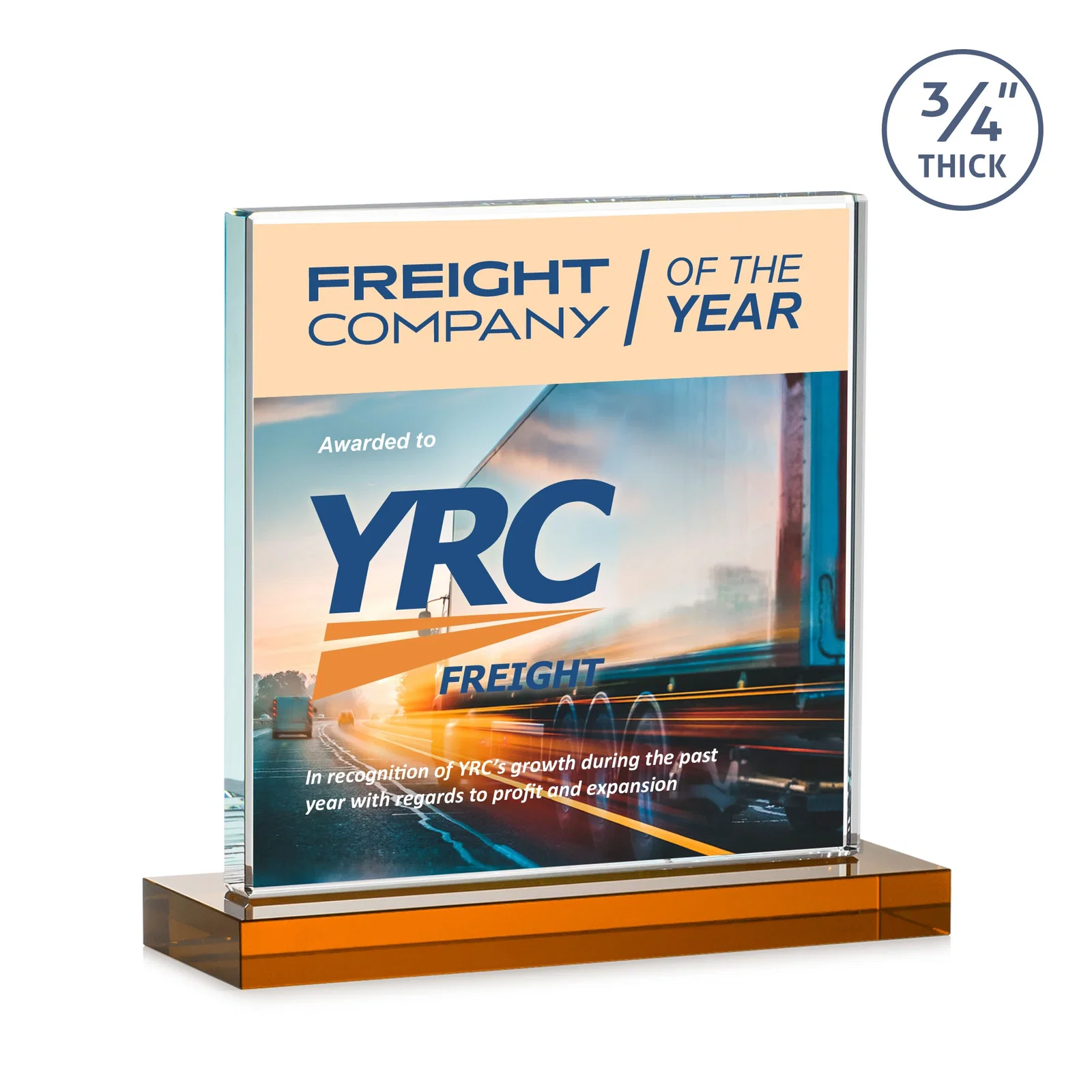 Customized Jade Glass Square Award With Continuous Matching Base for sales achievement awards