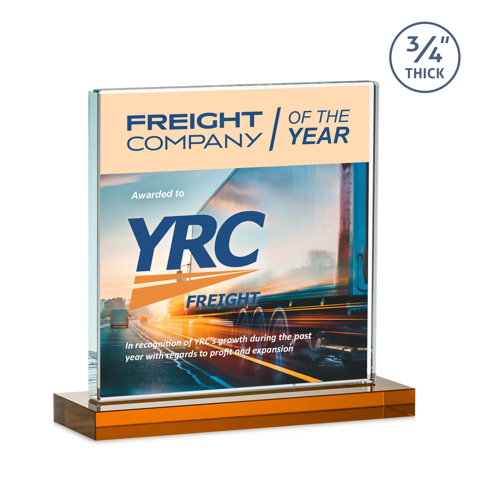 Customized Jade Glass Square Award With Continuous Matching Base for retirement presentations
