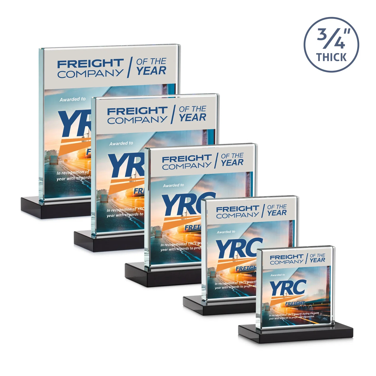 Customized Jade Glass Square Award With Continuous Matching Base for company anniversary events