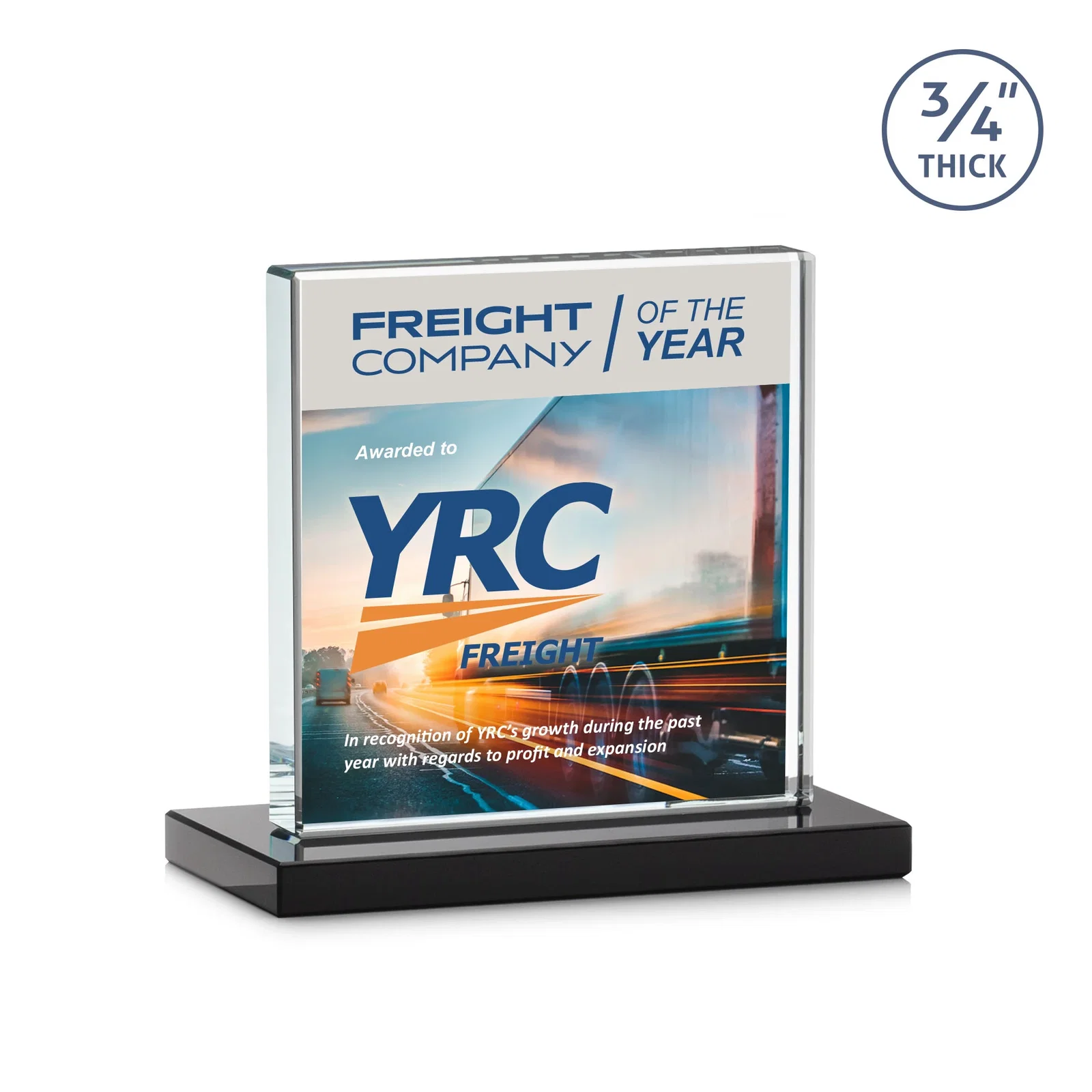 Custom engraved Jade Glass Square Award With Continuous Matching Base for corporate award ceremonies