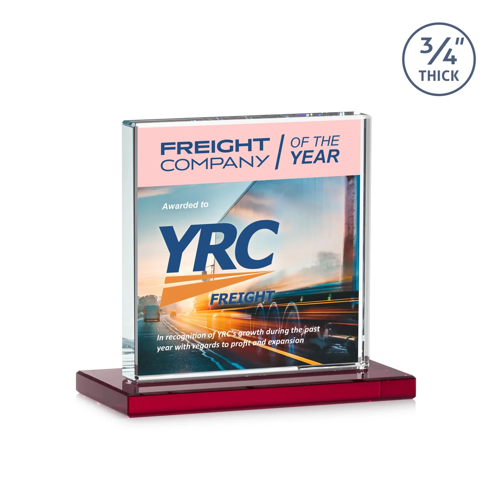 Custom Jade Glass Square Award With Continuous Matching Base, with your logo for corporate award ceremonies
