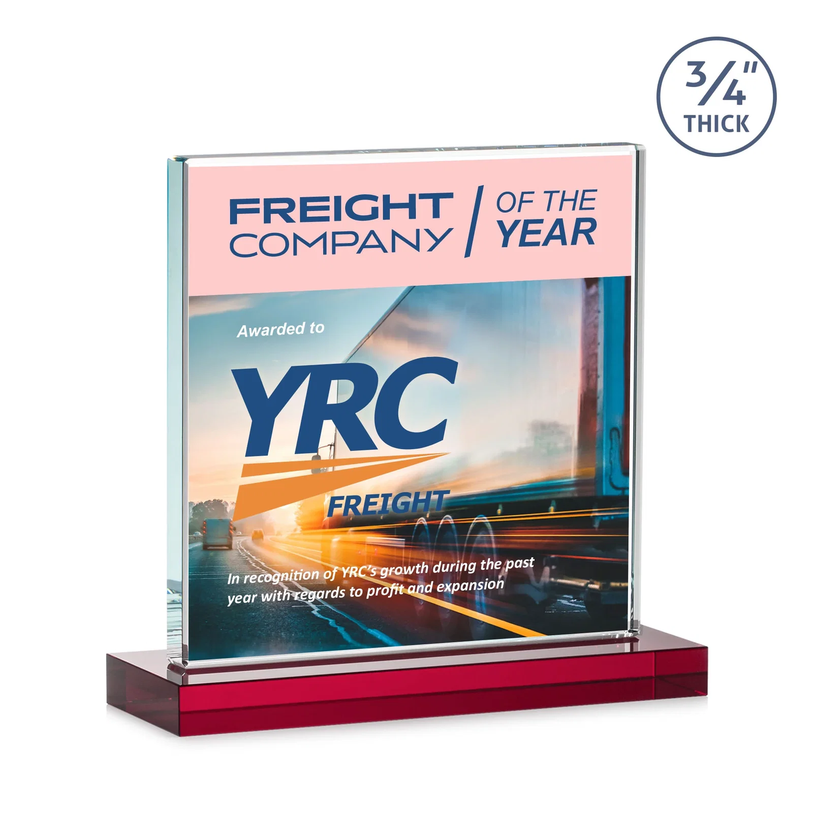 Custom Jade Glass Square Award With Continuous Matching Base, with your logo for sales achievement awards