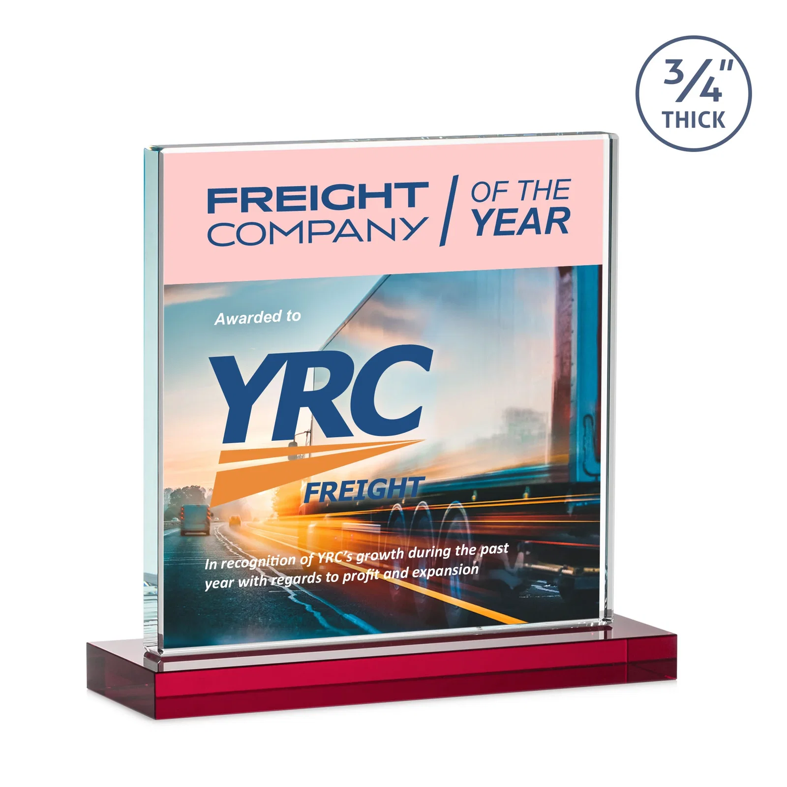 Custom Jade Glass Square Award With Continuous Matching Base, with your logo for retirement presentations