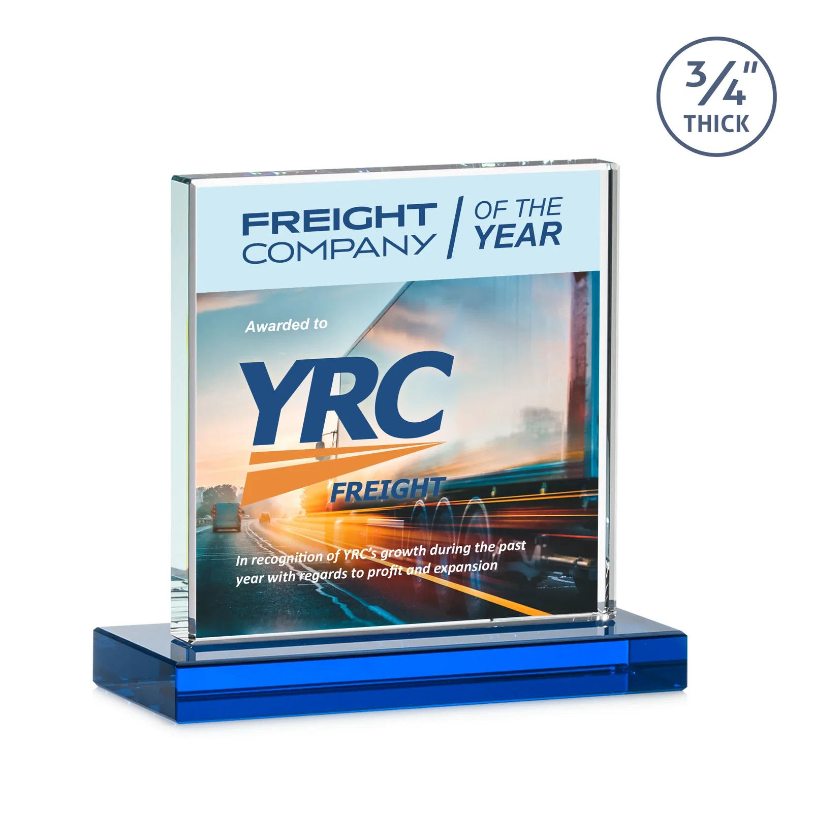 Custom Jade Glass Square Award With Continuous Matching Base, with your logo for safety achievement programs