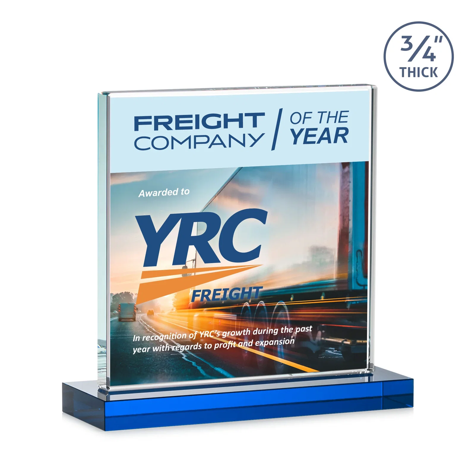 Custom Jade Glass Square Award With Continuous Matching Base, with your logo for volunteer appreciation