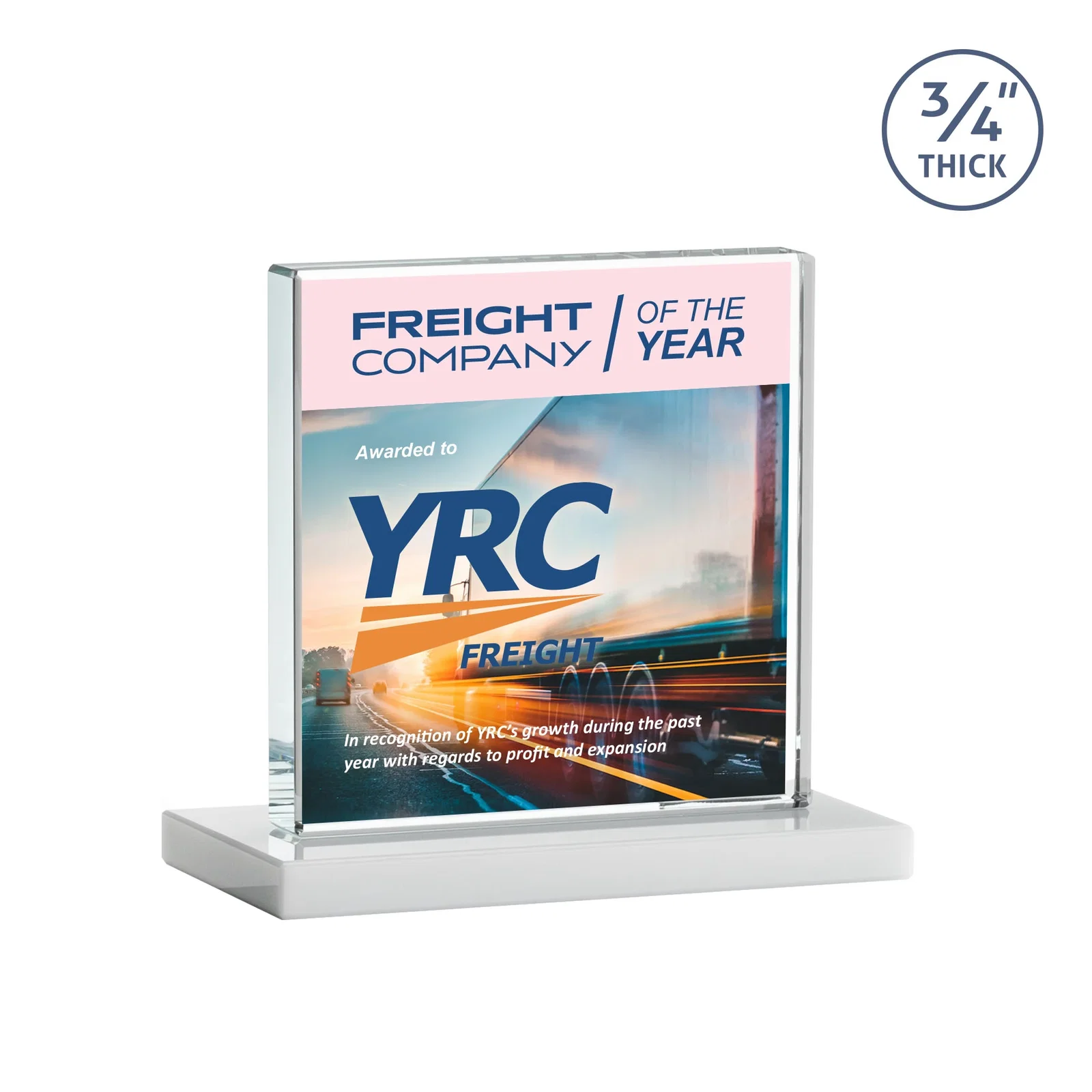 Personalized Jade Glass Square Award With Continuous Matching Base, with your logo for corporate award ceremonies