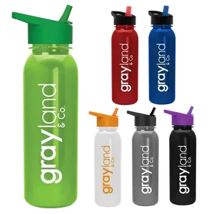 Terrain Metallike Bottle with Flip-Straw Lid (24 oz.)