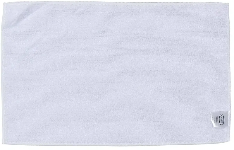 Custom rally towel full-color logo print detail, promotional branded terry microfiber towel