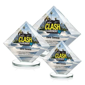 Starfire Crystal Diamond Award on a Broad-Beveled Round Base