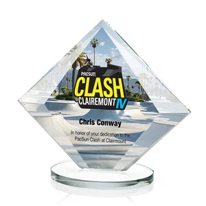 Starfire Crystal Diamond Award on a Broad-Beveled Round Base