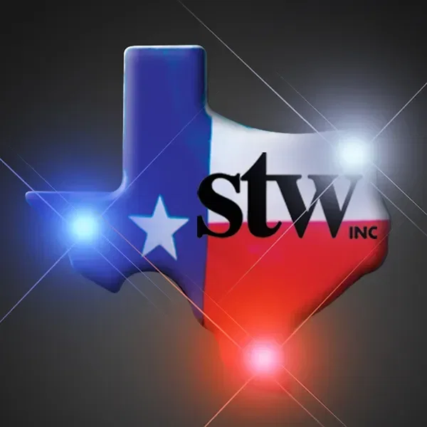 Texas State Shape Flashing Light Up Pin — view 2