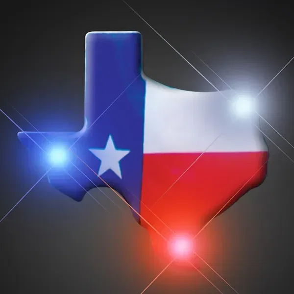 Texas State Shape Flashing Light Up Pin — view 3