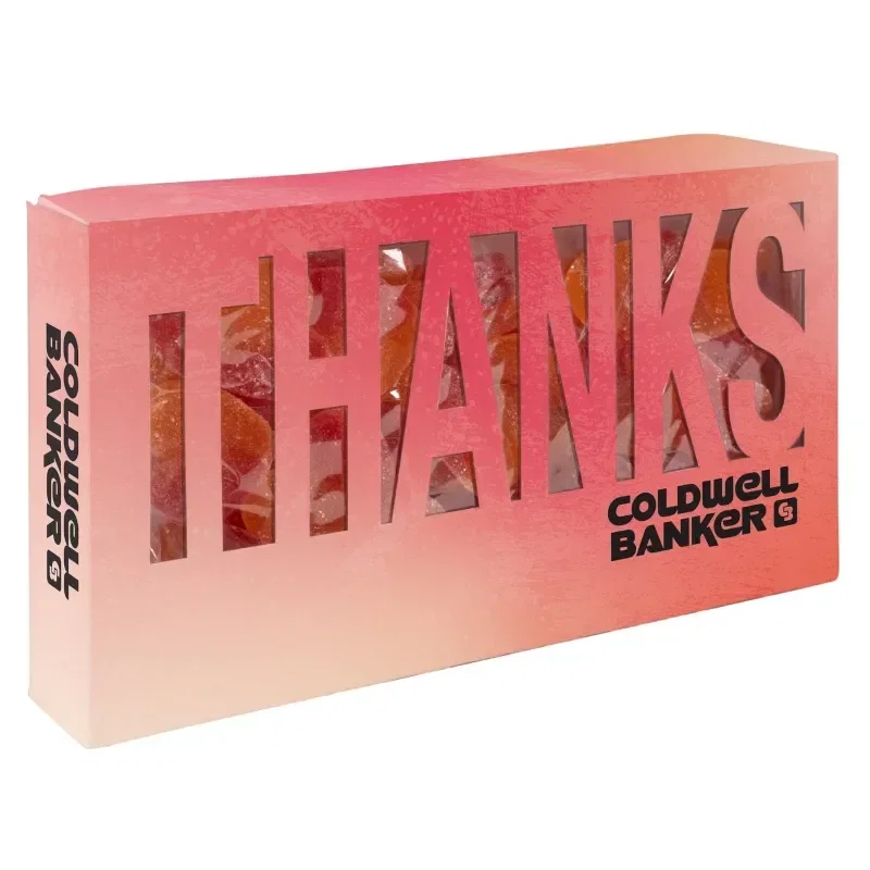 Thanks Die Cut Box with Sour Peachy Hearts — view 2