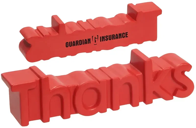Custom Thanks word-shaped promotional stress reliever squeeze toy for branded appreciation gifts