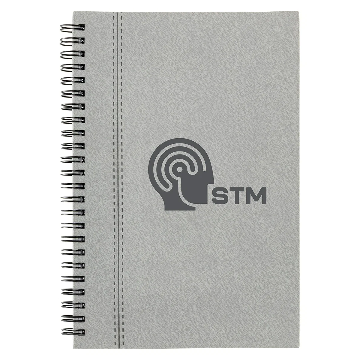 Close-up of the imprint area on The Ambassador Executive Spiral Journal