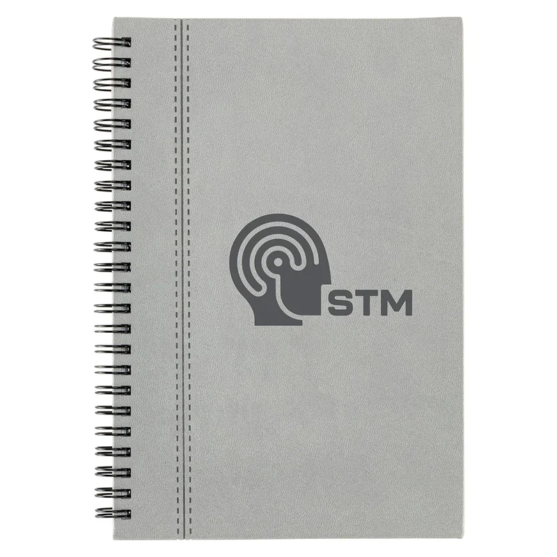 Close-up of the imprint area on The Ambassador Executive Spiral Journal