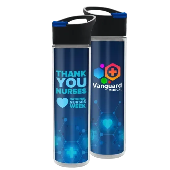 Chiller Insulated Bottle with Pop-Up Lid and Full-Color Paper Insert (16 oz.) — view 2