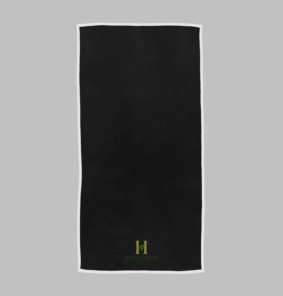 The Edge Beach Towel — Black / White Border