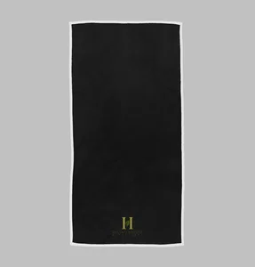 Two-Tone Border Beach Towel, 30" x 60" Cotton Terry Velour, 4-Color Imprint